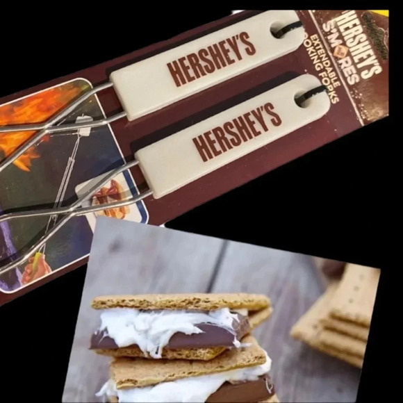 4 NEW Hershey's S'mores Extendable Cooking Glow in the Dark Forks cookouts bbq - Picture 1 of 11